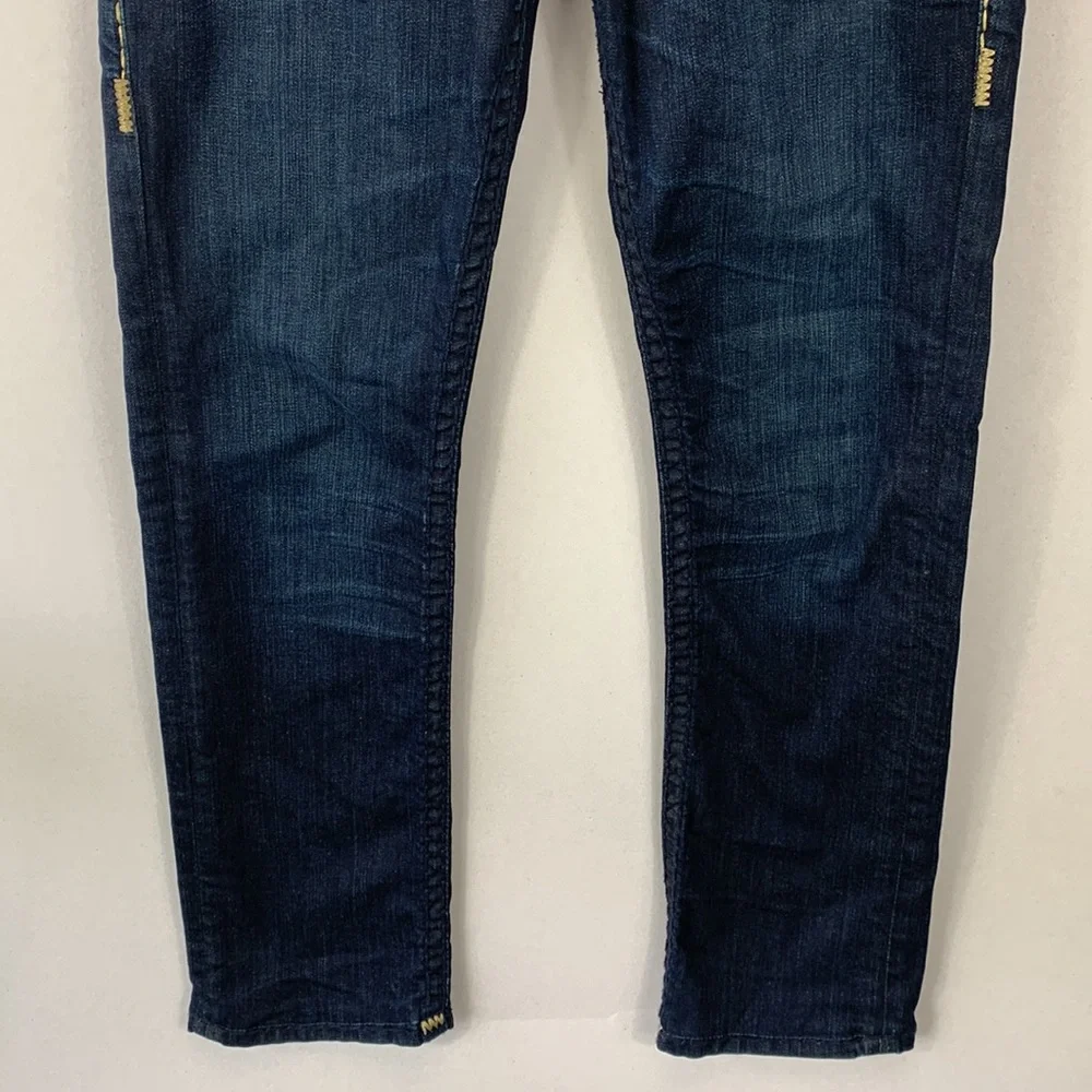 True Religion Ricky Relaxed Straight‎ Jeans Women’s Blue Dark Wash Denim Size 28 - Picture 3 of 16